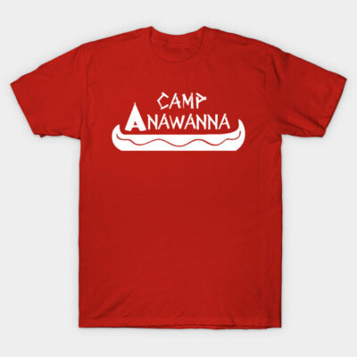 Red Camp Anawanna T-shirt, casual style, white print, soft cotton, ideal for outdoor activities or casual wear.