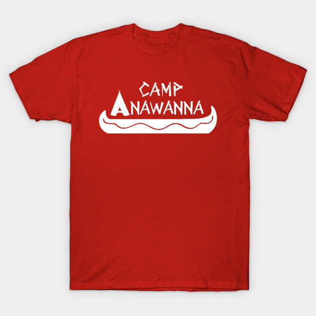 Red Camp Anawanna T-shirt, casual style, white print, soft cotton, ideal for outdoor activities or casual wear.