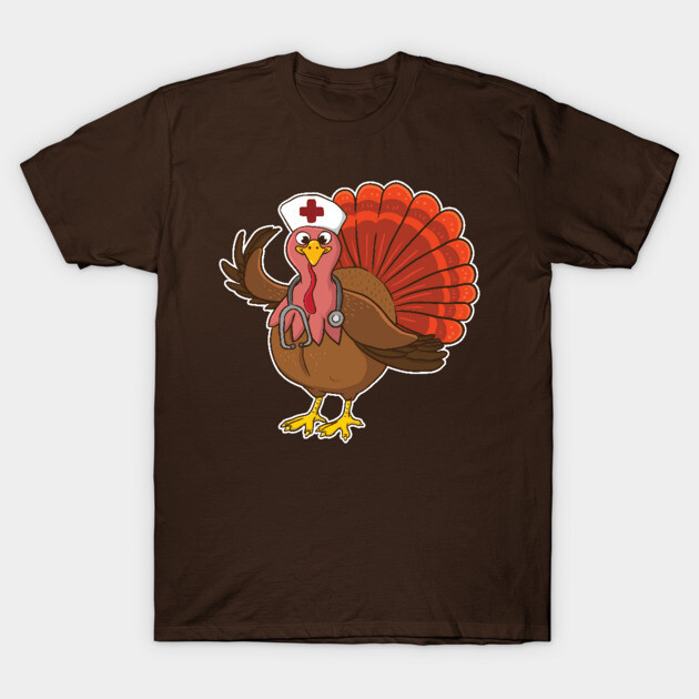 RN Nurse Turkey Thanksgiving T-Shirt by Tee Styley
