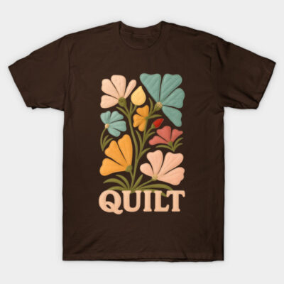 Quilter quilting sewing seamstress faux quilted flower collage T-Shirt by BigMRanch