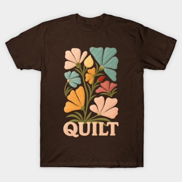 Quilter quilting sewing seamstress faux quilted flower collage T-Shirt by BigMRanch